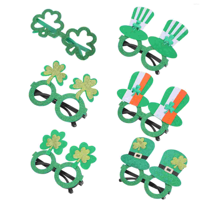 

Party Decoration 6 Pairs St. Patrick's Day Glasses Prop Dress Eyeglasses