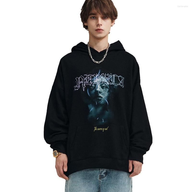 

Men' Hoodies Streetwear Urban Graphic Men Casual Sweatshirts, Black