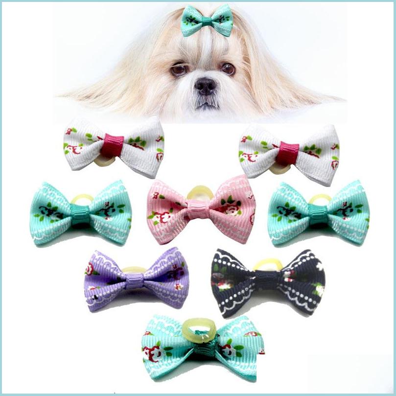 

Dog Apparel Pet Puppy Cat Dog Hair Bows With Rubber Bands Grooming Accessories For Small Dogs Supplies Drop Delivery 2021 Home Garden Dhjvg, Randomly randomly send