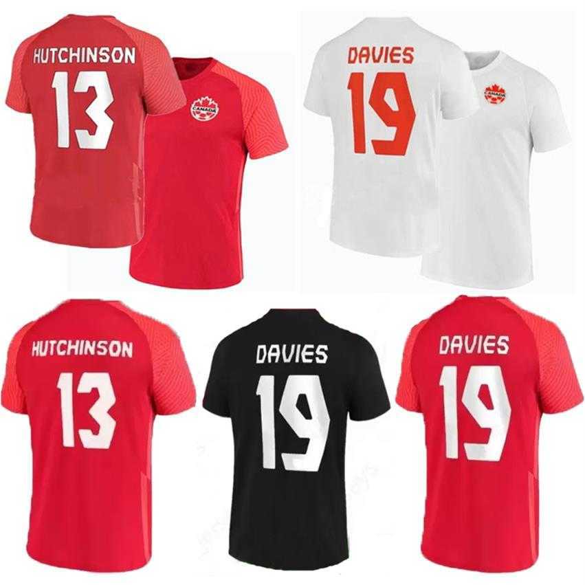 

21 22 Canada Soccer Jerseys DAVIES DAVID National Team Home Away 2022 2023 Latest LARIN CAVALLINI LARYEA White Red Third Black Foo345M, 2022 black third jersey