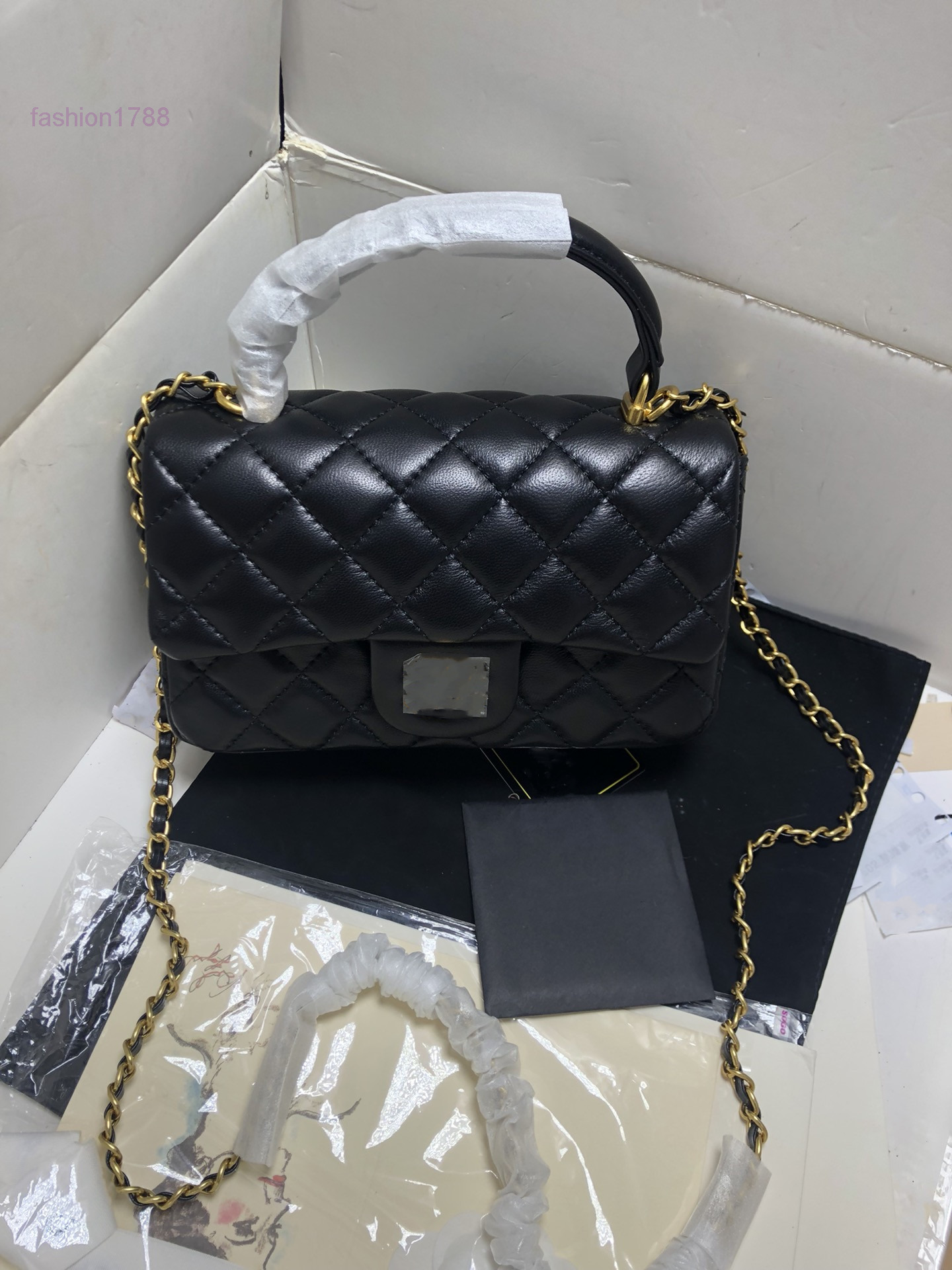 

Evening Bags Autumn and Winter Fashion Women's Bags Designer Bags Handbags Shoulder Crossbody Chains Checkered Patterns Multicolor Available, Black