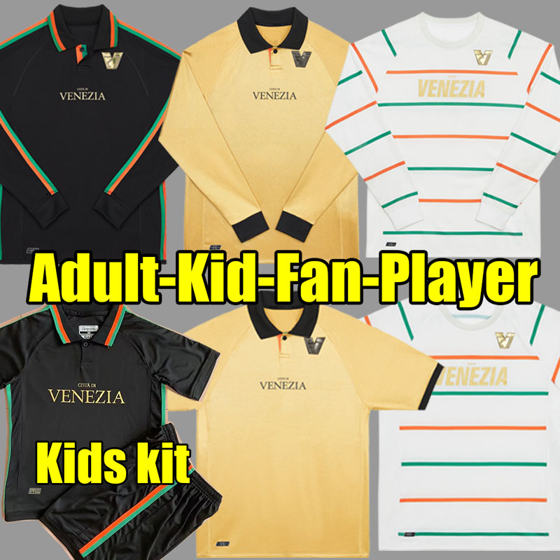 

22 23 Venezia FC soccer Jerseys long sleeves shirts stripe tops Venezia gold short sleeve tee 2022 2023 football shirts Venice Adukt Kids Kit Uniform 852301 jersey, Home