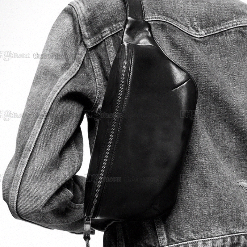

classic cassandre belt bag in lambskin designer fanny pack grain de poudre embossed leather shoulder crossbody bumbag men women zippered adjustable fa p22C#, Black