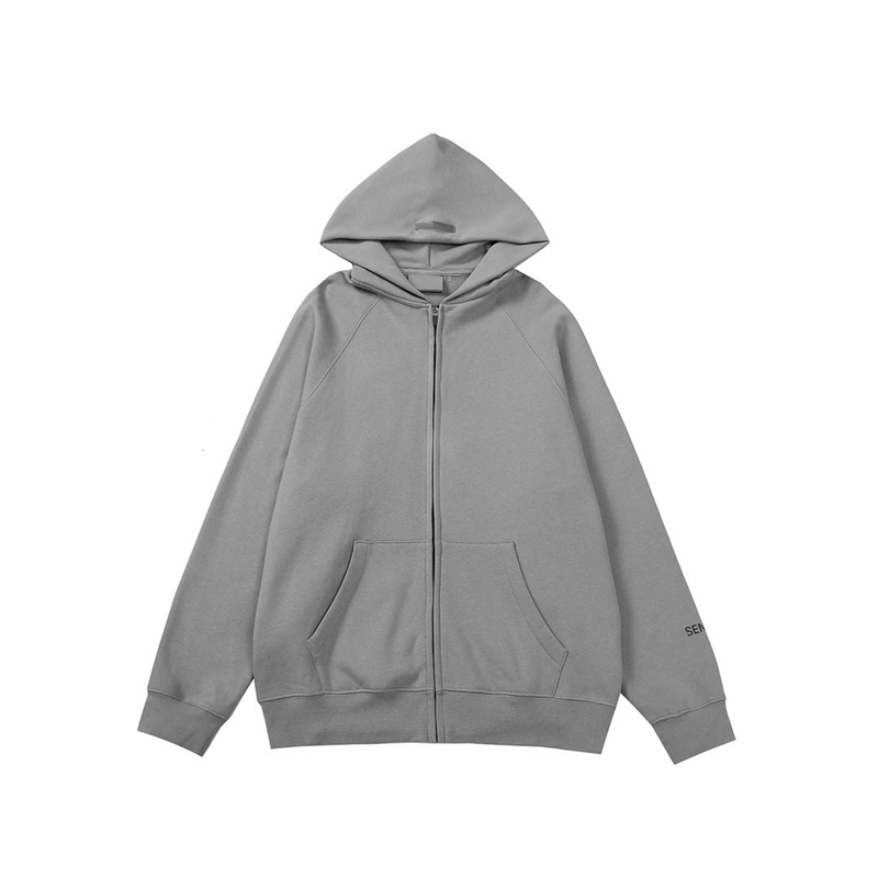 

Designer Tees Essentials Mens T-shits High version FG sweater zipper Hooded Jacket Season 7 letter hooded mens womens Plush high street fashion brand, White