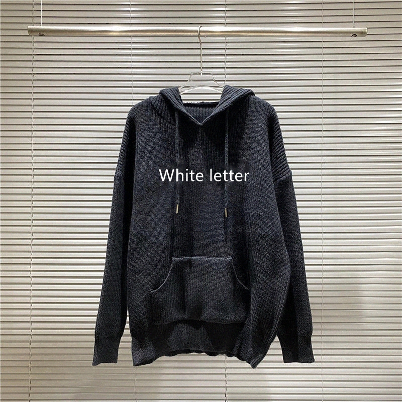 

2022 autumn winter Mem sweaters pullover hooded tide brand simple chest patch logo pocket hooded sweater casual loose for men women a0VF#