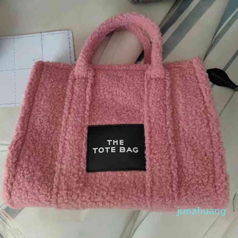 

designer bags Totes handBags Marc Fur the tote Bag women Winter Wool Letter Casual Portable Shoulder Messenger Bag, Canvas--blue--32.5cm