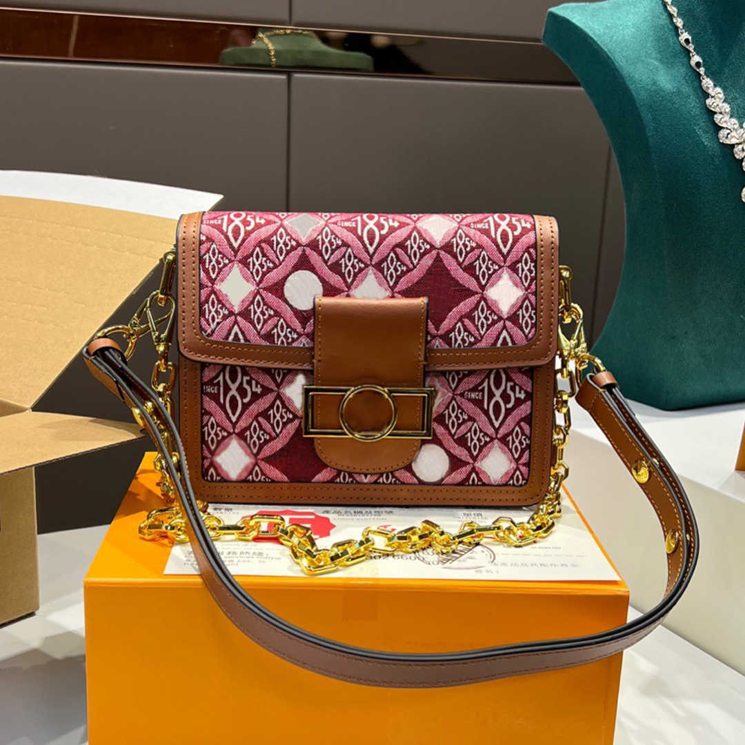 

evening bag France Brand Classic Dauphine Crossbody Bags Quality Genuine Leather Old Flower Shoulder Bags Handbags Fashion Vintage 1854 To, Red