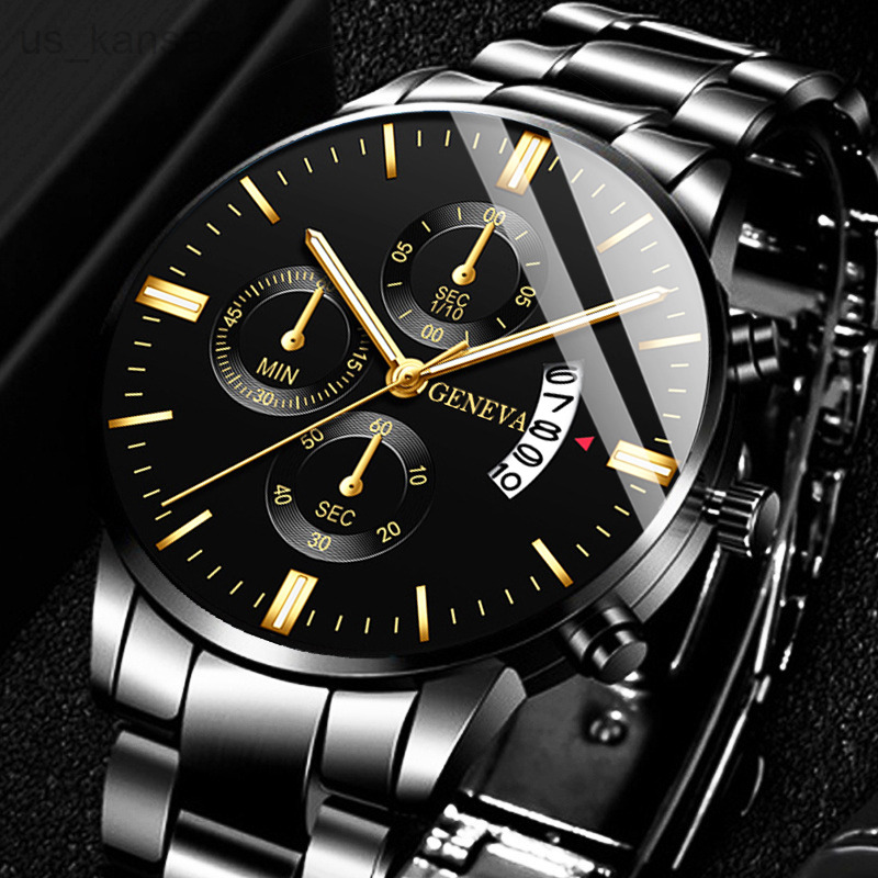 

Wristwatches reloj hombre Fashion Men Stainless Steel Watch Luxury Calendar Quartz Wrist Watch Business Watches for Man Clock montre homme L220914, Style 1