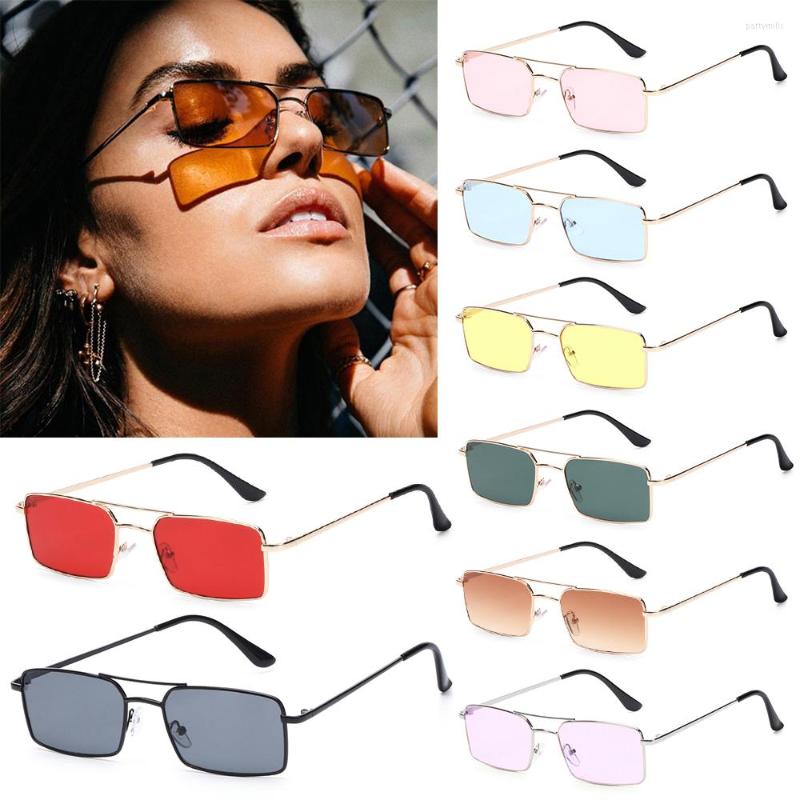 

Sunglasses Retro Rectangle Small Frame Steampunk Vintage Metal UV400 Lens Sun Glasses For Women And Men