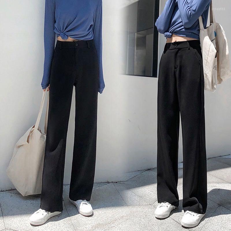

Men's Pants A292-Summer Trendy One Button Skinny Wide Leg, Black