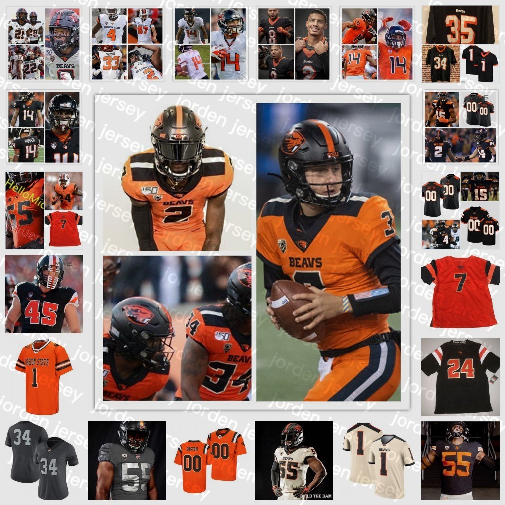 

NEW American College Football Wear NCAA Oregon State Beavers Stitched football Jersey 1 Rejzohn Wright 88 Luke Musgrave 17 Ben Gulbranson 55