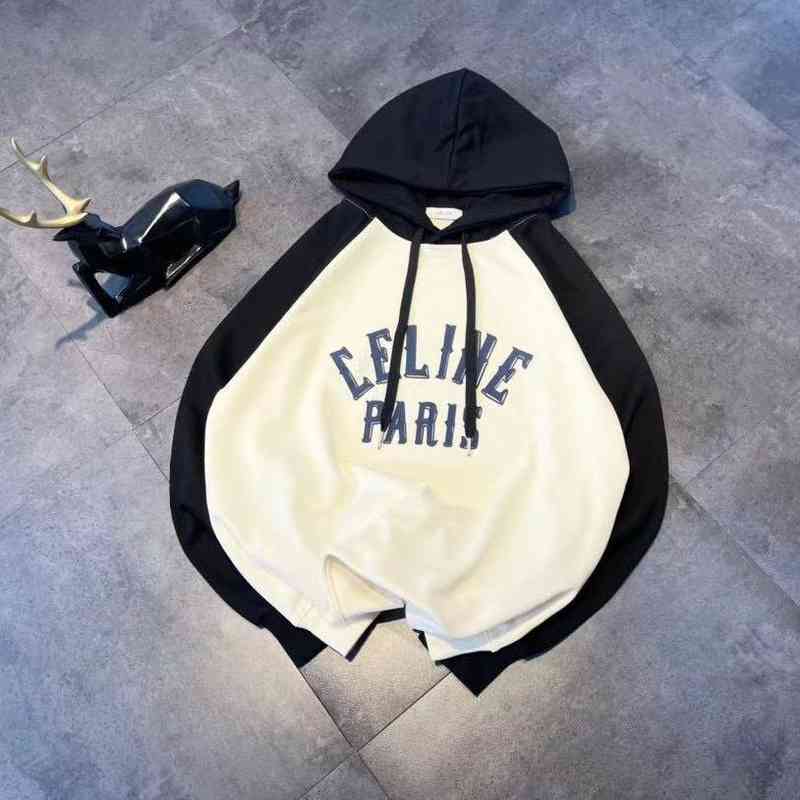 

Designer Hoodies Celinn's Sweater Contrast Lettering Couple Hoodie Long Sleeve High Quality Shirts Fashion Brand Loose Casual High Level, Apricot
