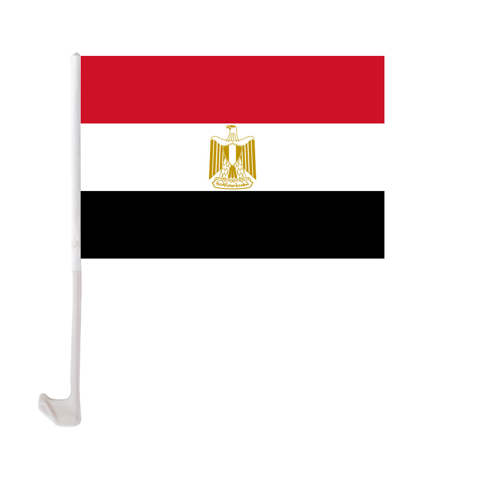 

Egypt Car Flag 30x45cm Window Clip Egyptian Flags Polyester UV Protection Car Decoration Banner with Flagpole