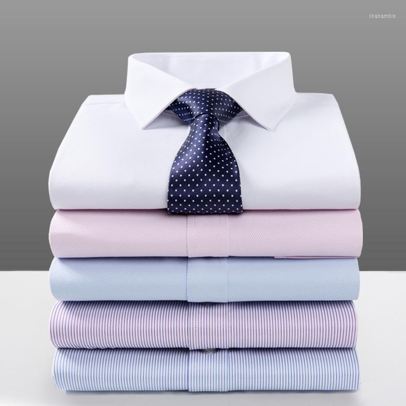 

Men's Dress Shirts Men's 2022 Summer Business Solid Color Shirt Short-sleeved Slim Professional Suits Work-free White Men QC073, D611