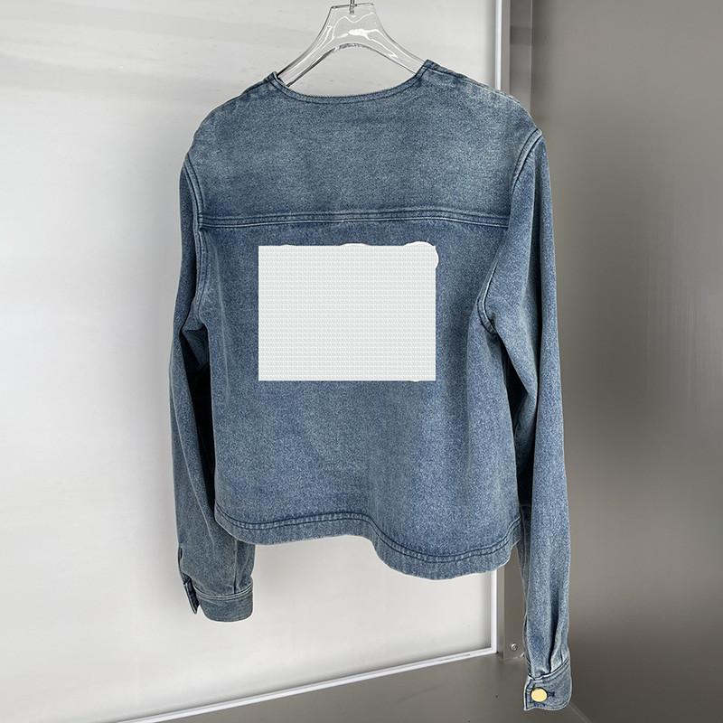 

Luxury Womens Jacket Blue Long Sleeve Denim Jackets Autumn Spring Fashion Jacket, Blue without box #