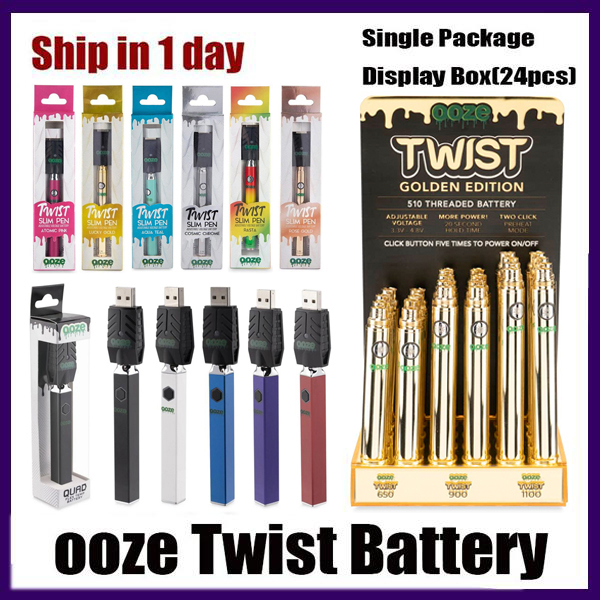 

Twist Preheat Quad flex temp Battery 500mah 650mah 900mah 1100mah With Display Box Variable Voltage 510 thread Vape VS Vision Spinner Vmod Palm Law Mod