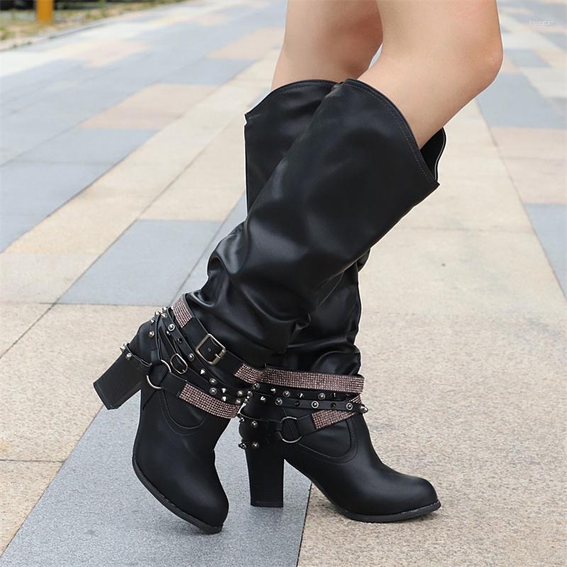 

Boots Autumn Fashion Women's Medium And Calf High Heel Knee British Style Platform Shoes For Women