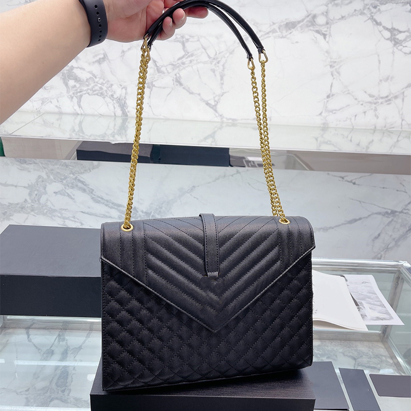 

wome designer bags luxury Handbag shoulder bag mens leather crossbody chain the tote purse wallet handbags cowhide card holder large capacity envelope bag totes, Black