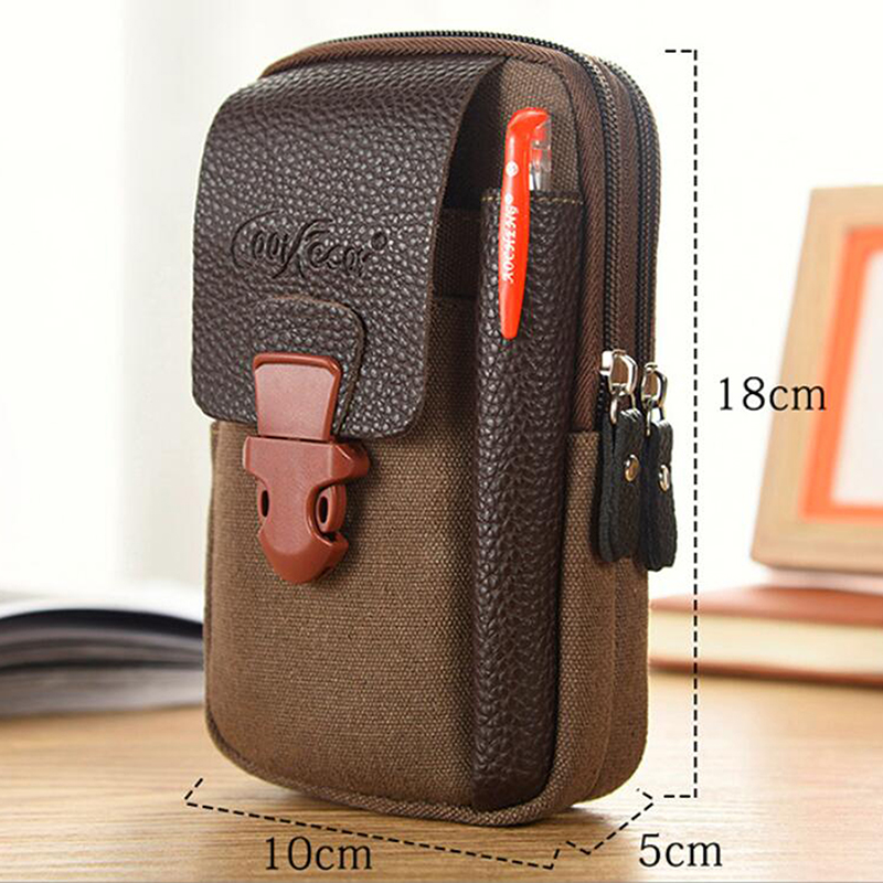 

Men Fashion Waist Bag Casual Zipper Male Waist Pack Small Solid Color Card Holder Phone Packs Belt Fanny Purse