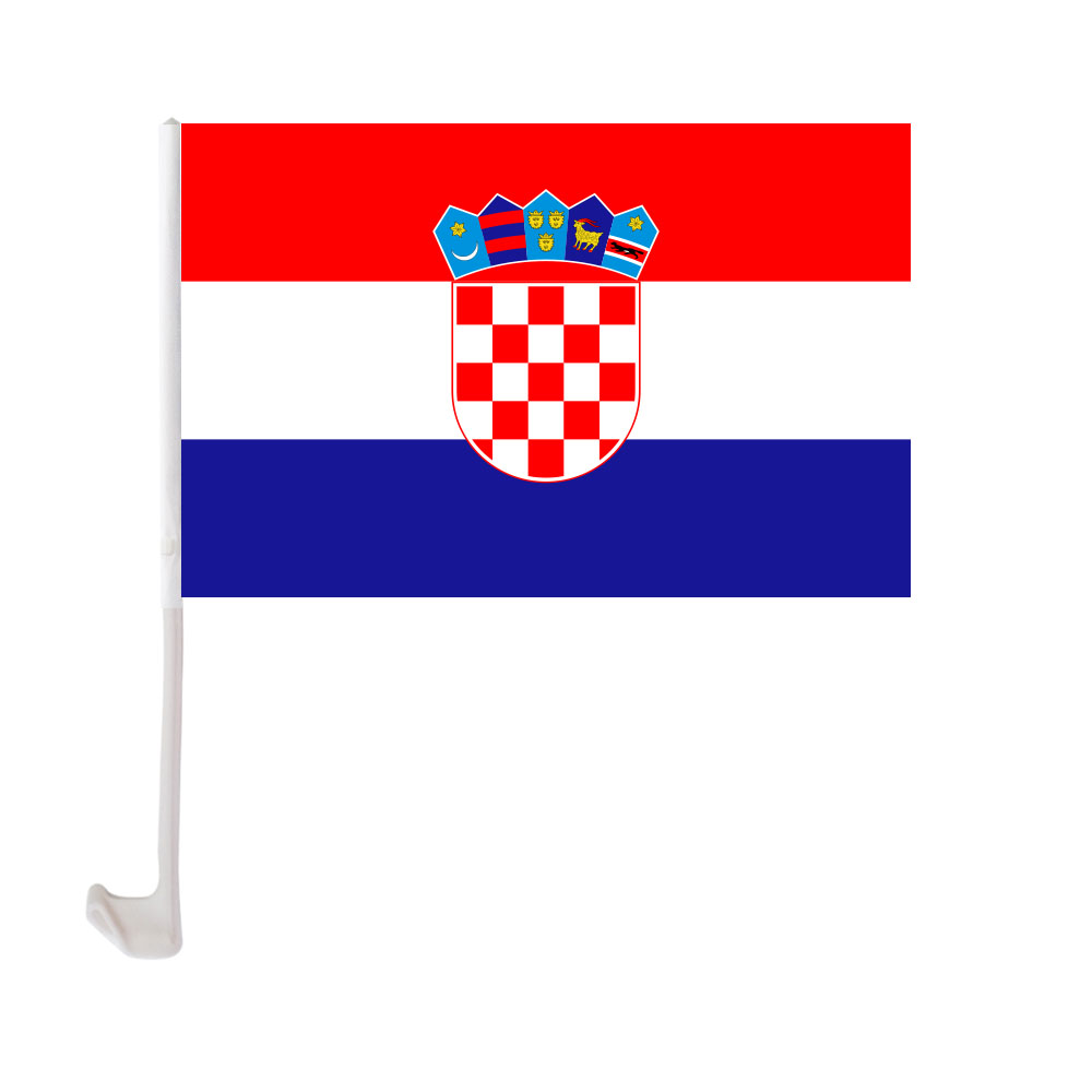 

Croatia Car Flag 30x45cm Window Clip Croatian Flags Polyester UV Protection Car Decoration Banner with Flagpole