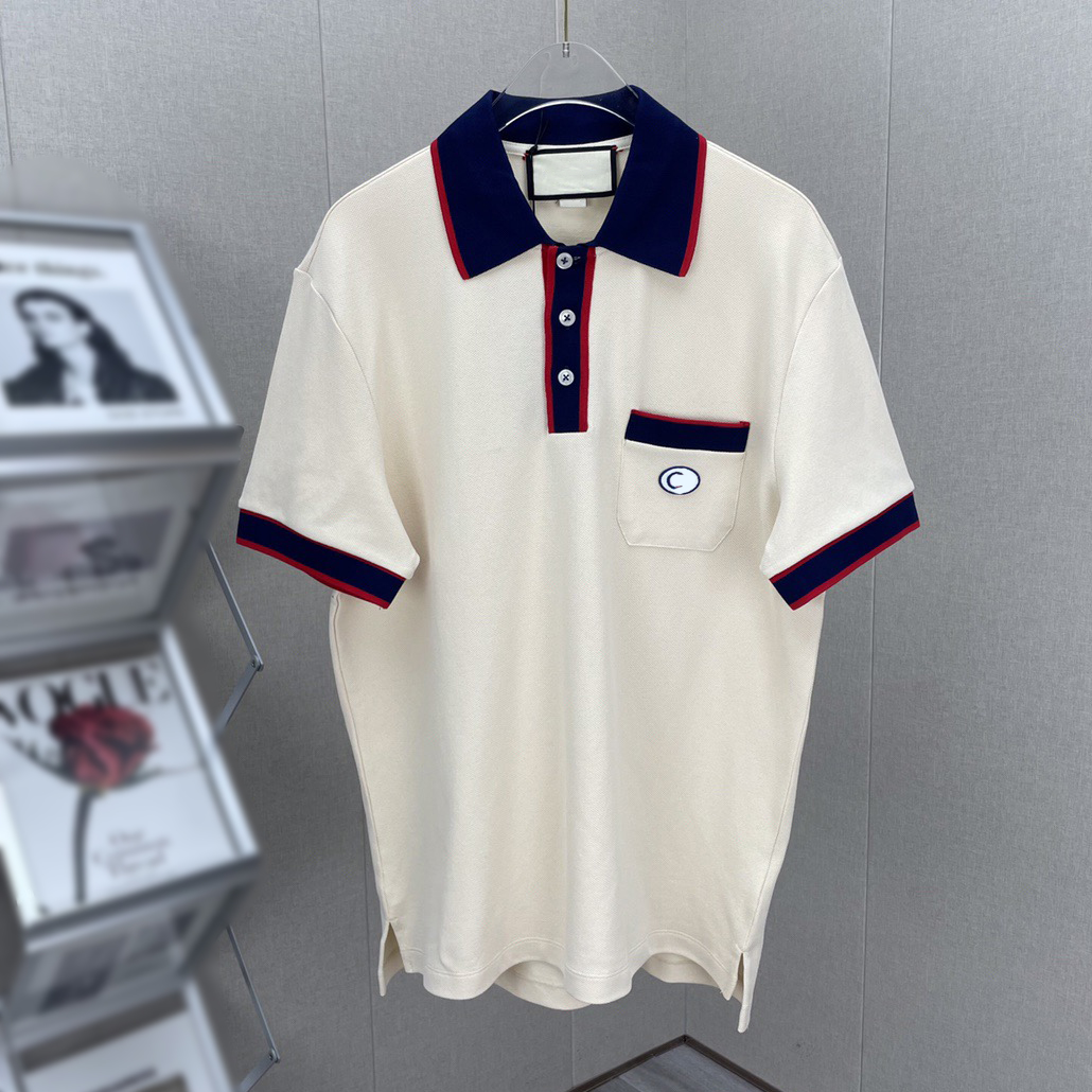 

2024Fashion polo man mens polos poloshirt Top Tee Short sleeve T-Shirts designer Loose Tees casual black white t shirt luxe plain t shirts for men