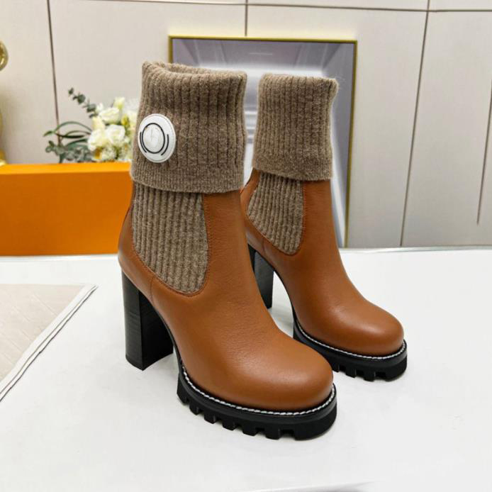

2022 Star Trail Ankle Boot Wintry Calfskin Stretch Fleece Warm Comfortable Easy On Off Rubber Patch Contrast Stitching, Box