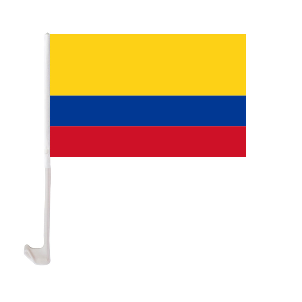 

Colombia Car Flag 30x45cm Window Clip Colombian Flags Polyester UV Protection Car Decoration Banner with Flagpole