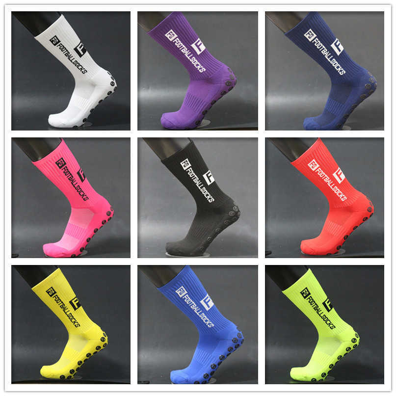 

Football socks copyright FS round silicone suction cup non slip socks professional competition training sock, Black