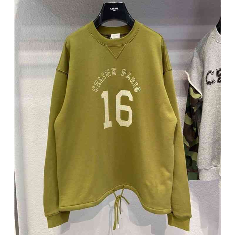 

Fashion Designer Hoodies Celinn's Man and Woman Sweater Ce Classic Letter Printed Cotton Long Sleeve Shirt Men's and Women's Casual Sports, Olive