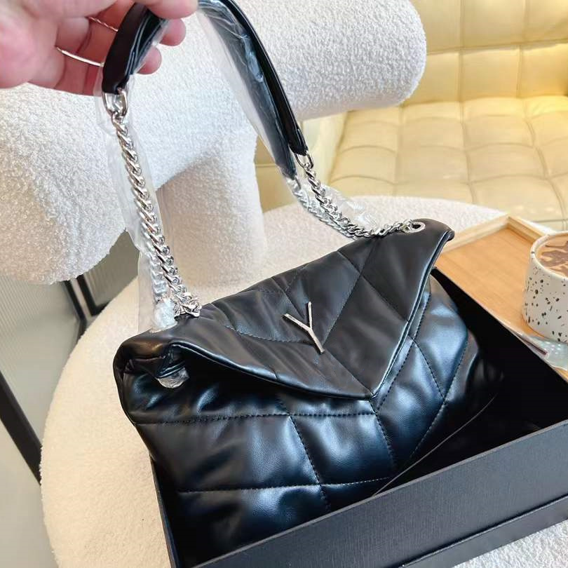 

Woman Loulou Puffer Bags Leather designer bags luxury soft shoulder chain bag fashion lady totes envelope purse 2022 Top, Box(could get damaged)