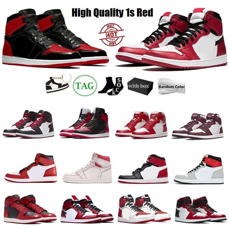 

2022 Jumpman 1 Basketball Shoes Men 1s Chicago Patent Black Red Genuine Leather OG White Shadow Designer Sneakers University Blue UNC Mid Obsidian Women Trainers, Basketball shoes 48