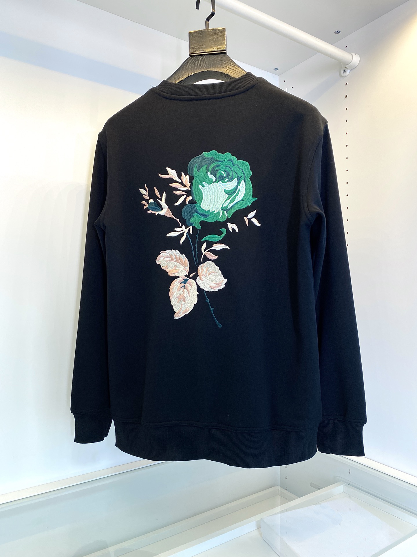 

Autumn winter new pattern top brand men's hoodie highquality delicateembroidery cotton luxury round neck designer men's hoodies, Black