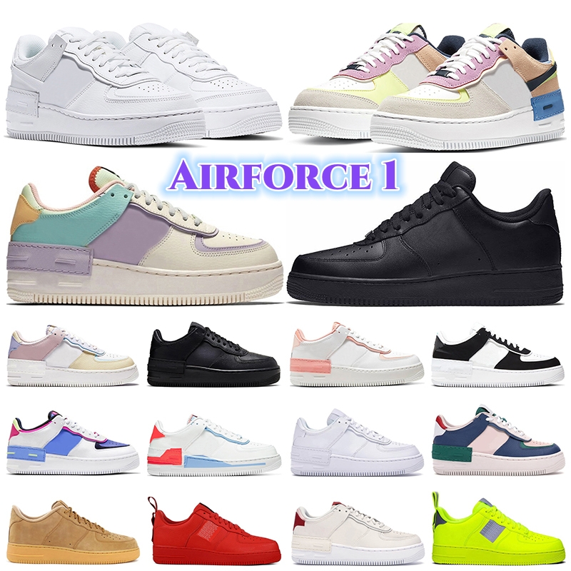 

Casual Shoes Designer Mens Sports Sneakers Platform Trainers Classic 1S White Black pale lvory utility Red Flax just orange Outdoor One Low Men Women Airforce 1 S4, 15