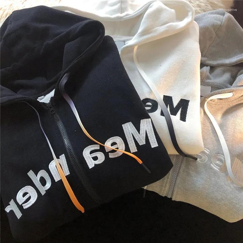 

Men's Hoodies Y2K Loose Oversized Solid Color Warm Clothes Punk Letter Print Hoodie Cardigan Sweatshirt Top Street Park Retro Harajuku, Black