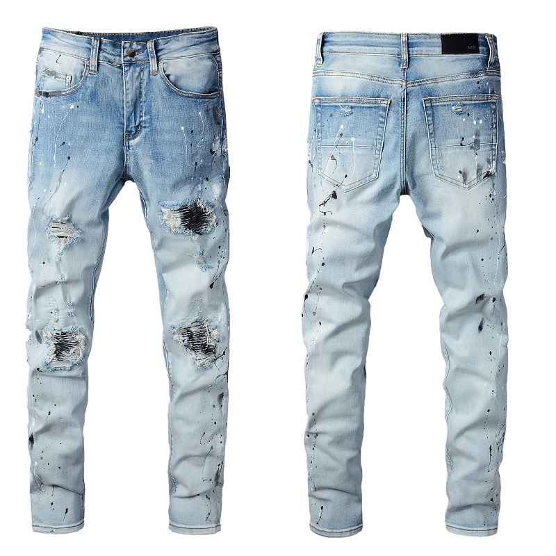 

2021 Mens jeans Distressed Motorcycle biker jean Rock Skinny Slim Ripped hole letter TopQuality Brand Hip Hop Denim Pants 820, 834