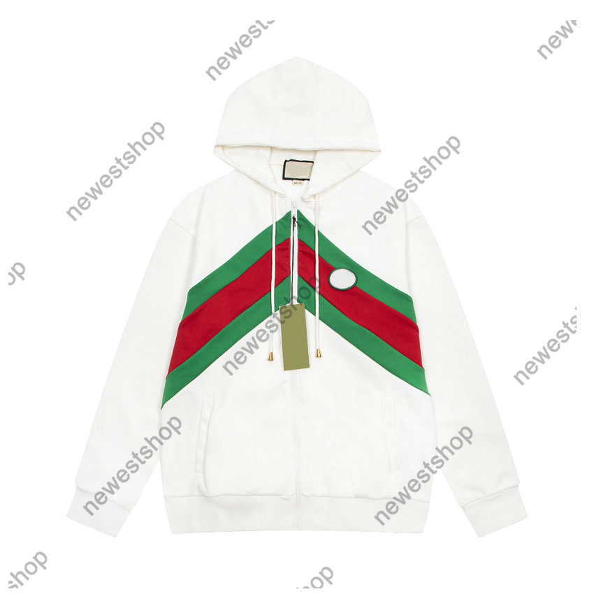 

2022 Men designer Hoodies Paris chest Red green stripes Webbing cotton sweatershirts women black gray white hoody XS-L