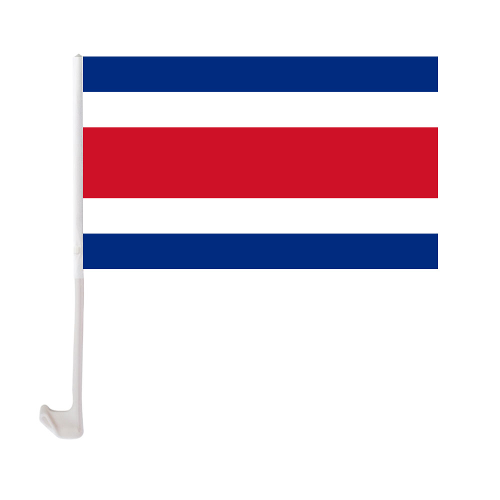 

Costa Rica Car Flag 30x45cm Polyester UV Protection Window Clip Car Decoration Banner with Flagpole