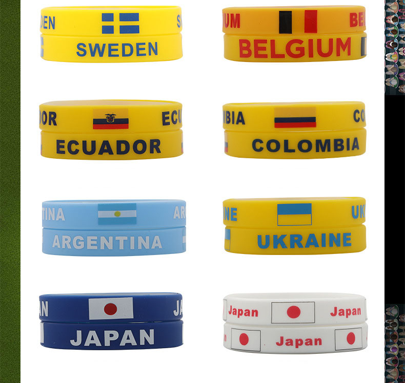 Bracelet de luxe bracelets à breloques drapeau du qatar bracelet en silicone USA Brésil France Angleterre union jack football cadeaux de joie con