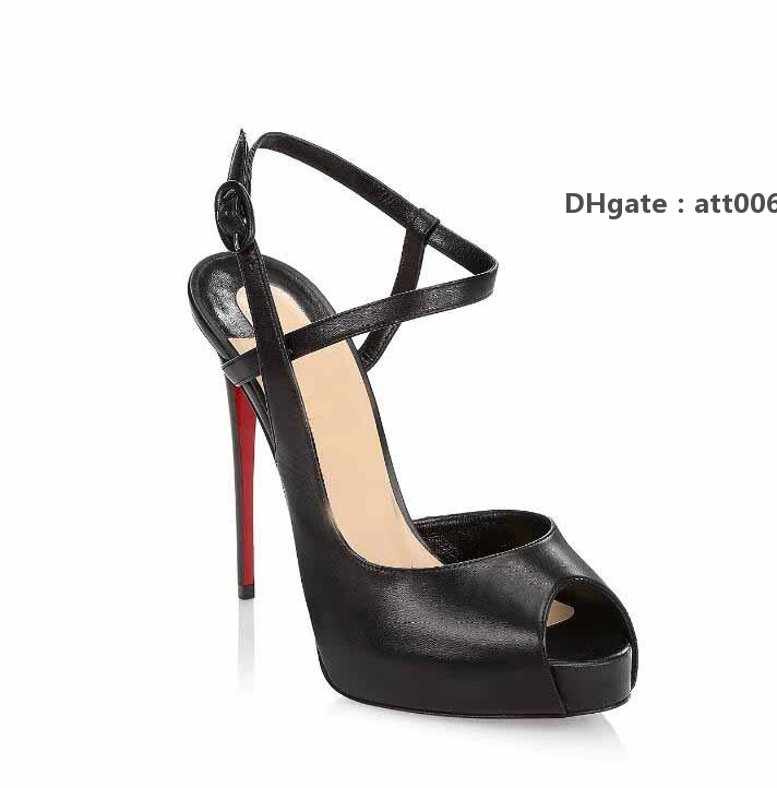 

Christians Lady Wedding Dress PUMPS Red High Bottoms high heel Sandal Women's Jenlove Alta 120mm Leather Ankle-strap Peep-toe Sandals WCQ