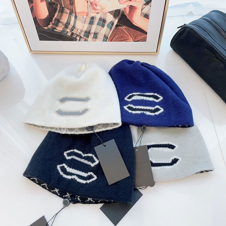 

Designer Skull Caps Fashion Two-Sided Knitted Hat for Winter Hats 4 Color Top Quality, C3