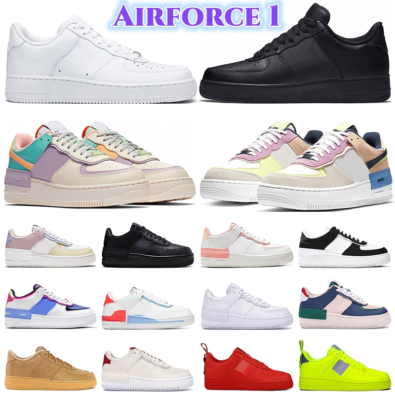 

Casual Shoes Designer Mens Sports Sneakers Platform Trainers Classic 1S White Black pale lvory utility Red Flax just orange Outdoor One Low Men Women Airforce 1 S1, 22