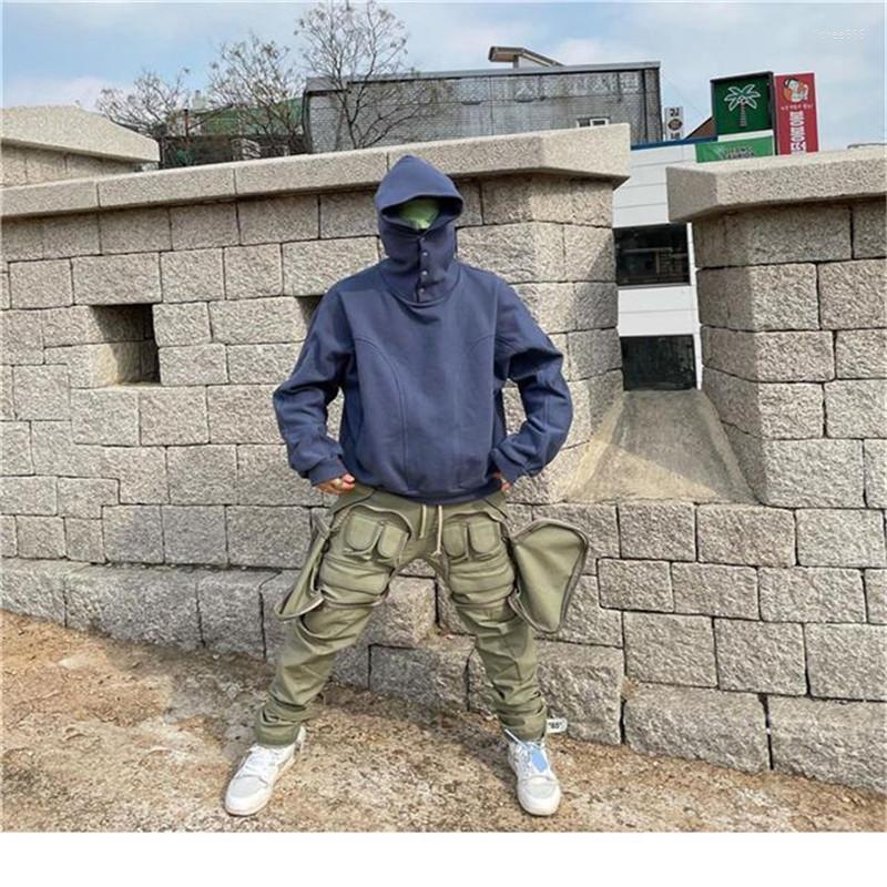 

Men's Pants High-end Cutting-edge Futuristic Design High Street Multi-pocket Zipper Tactical Shells Functional Men's Trendy Overalls, Army green