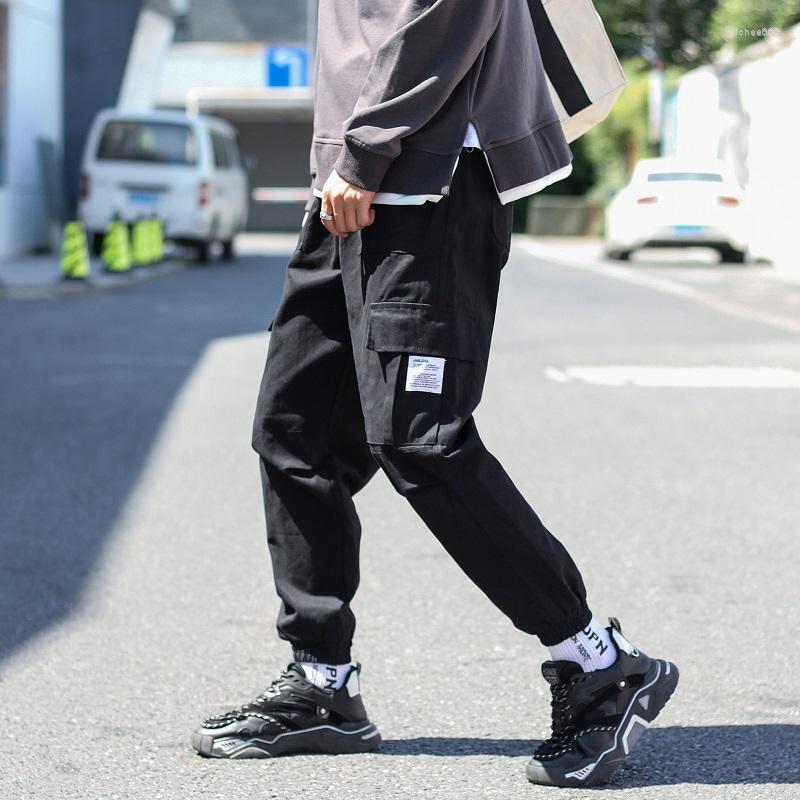 

Men's Pants 2022 Pure Cotton Men's Cargo Loose Lightweight Breathable Leisure Men'pants Multiple Pockets Elastic Waist Men Long Pant, Black