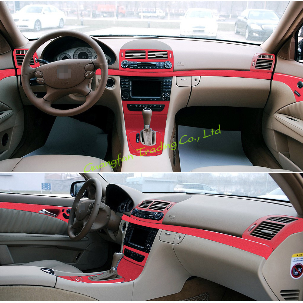 For Mercedes E Class W211 2005-2008 Interior Central Control Panel Door Handle Carbon Fiber Stickers Decals Car styling Accessor-image-802536478