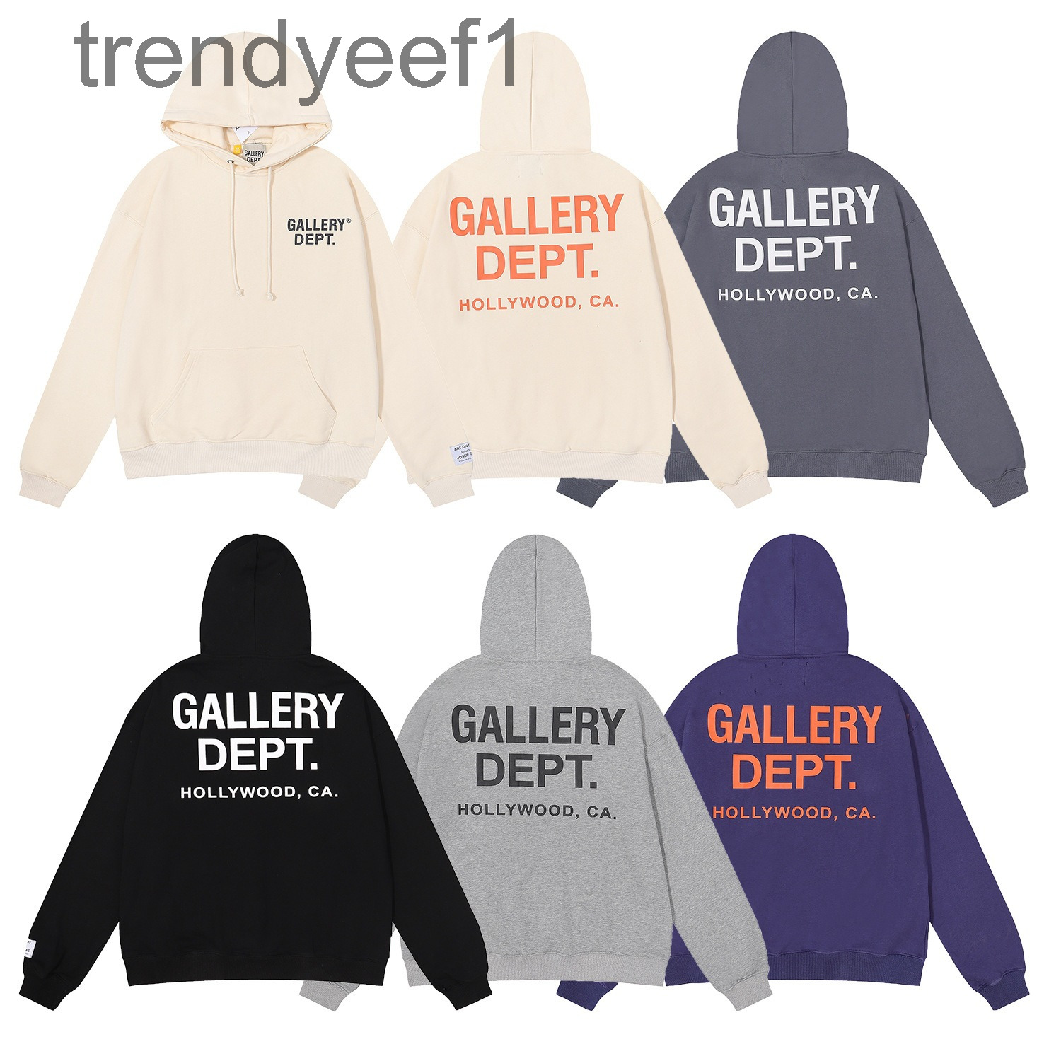 

Men' Hoodies Sweatshirts American Fashion Gd Dept Los Angeles Exclusive Printed High Gram Weight Cotton Terry Hoodie, Black