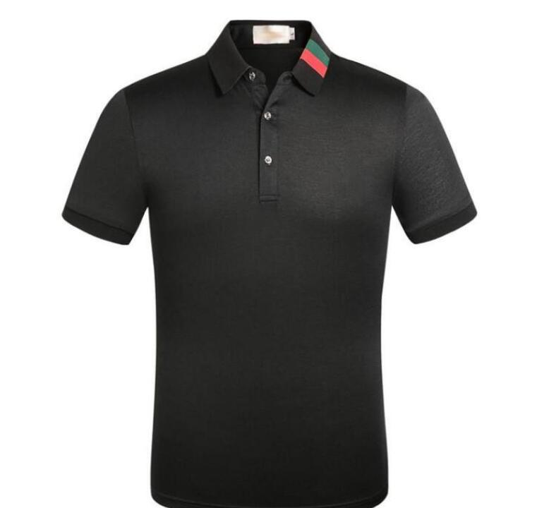 

men T Shirt Polo Shirts High Street Embroidery Garter Snakes Little Bee Printing Clothing Men's Tees XXXL, Black