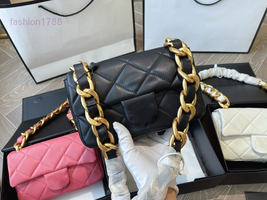 

Evening Bags New C Luxury Designer Bag Summer CF Thick Chain Armpit Bag Shoulder Portable Crossbody, Pink