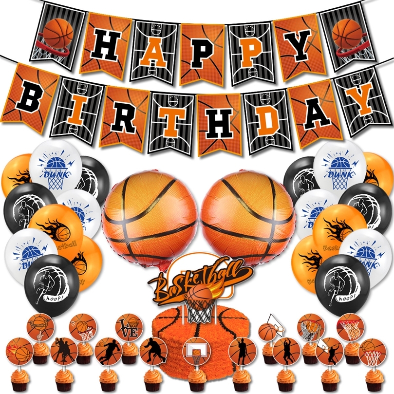 

Other Event Party Supplies 39pc Basketball Theme Party DIY Decoration Sports Boys Birthday Pull Flag Cake Insert Card Balloon Birthday Party Supplies Set 220914