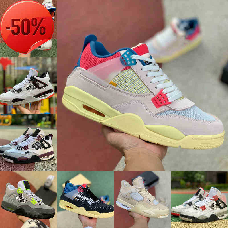 

2022 High 4 4s Basketball Shoes Men Women Mushroom New Cream Sail The White Cement Bred Court Purple Union La Guava Ice Rasta Bordeaux, Y406