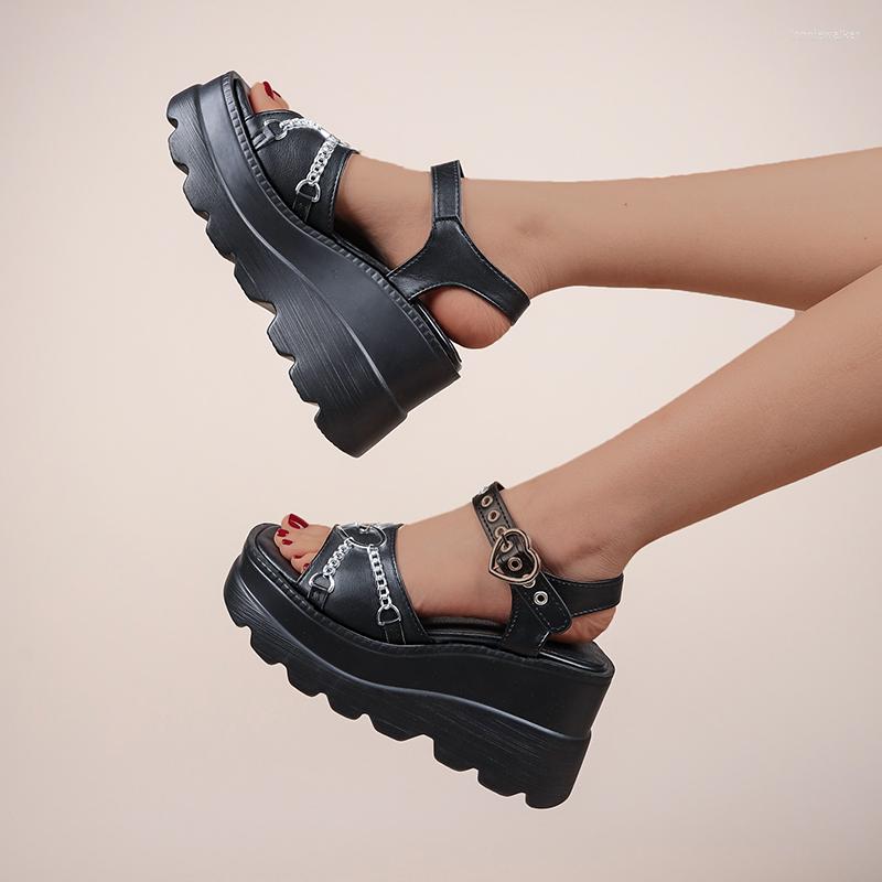 

Sandals Wedge Heel Women's Outer Wear 2022 Summer Sponge Cake Thick Bottom European And American Large Size Fashion, Black